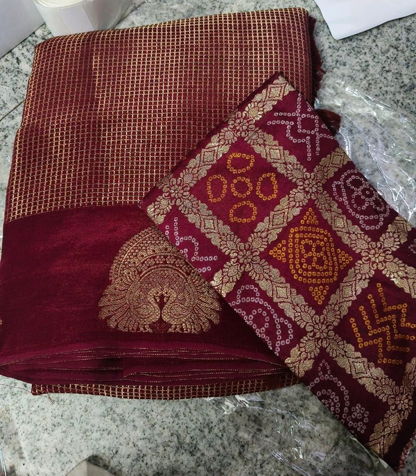 Sloka Maroon - Viscose With Vintage