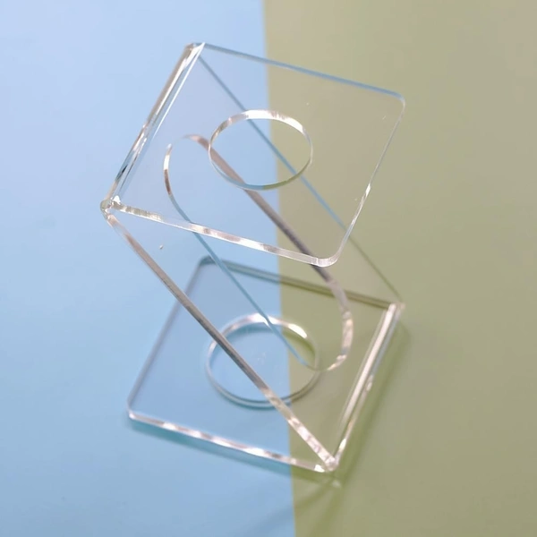 Acrylic Ice Cream Cone Holder, 1 Hole, Transparent, 2.76*2.76*4.13inch, 1.18inch Hole