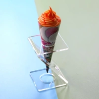 Acrylic Ice Cream Cone Holder, 1 Hole, Transparent, 2.76*2.76*4.13inch, 1.18inch Hole