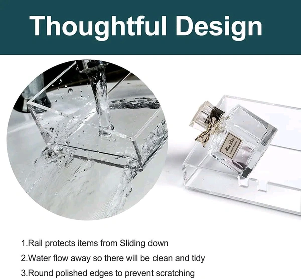 Acrylic Floating Wall Display Shelves,Clear Bathroom Shelves, Wall Mounted Non Drilling Thick Clear Storage, Display Shelves