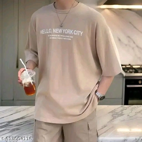 Men Cotton Blend Oversized T Shirt 
