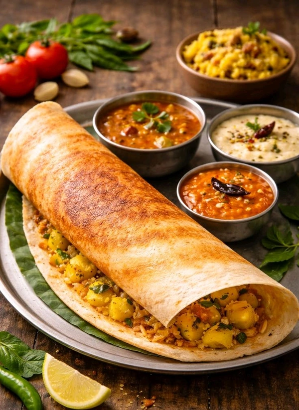 Butter masala dosa