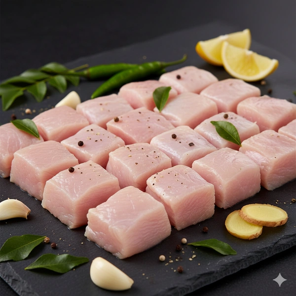 Fresh Raw Boneless Chicken Medium Cut pieces