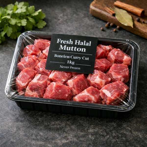 Alif Fresh Mutton Boneless - Medium Cut - 1 kg
