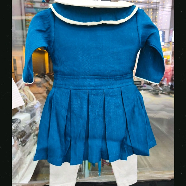 Little Chic Sailor Pleated Dress with Matching Leggings - 3