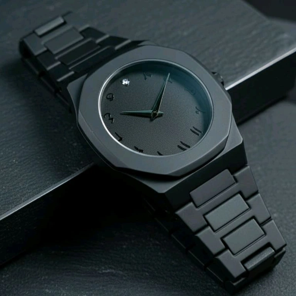 ELYSIAN Elysian Axis of End Edition Men’s Analog Watch | Black Metallic Body with Semi-Metallic Band, Devil-Look Design for Bold Style - Black, Wrist Size