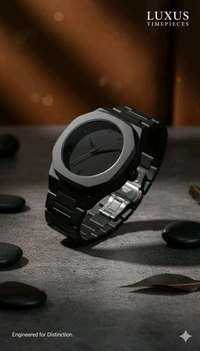 ELYSIAN Elysian Axis of End Edition Men’s Analog Watch | Black Metallic Body with Semi-Metallic Band, Devil-Look Design for Bold Style - Black, Wrist Size