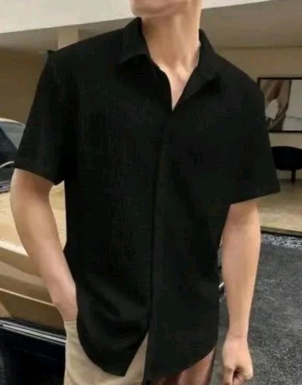 ELYSIAN Elysian – Textured Cotton Comfort Fit Men’s Casual Shirt |Semi-Formal Looks – Perfect Blend of Modern Fashion and Classic Comfort - Black, M