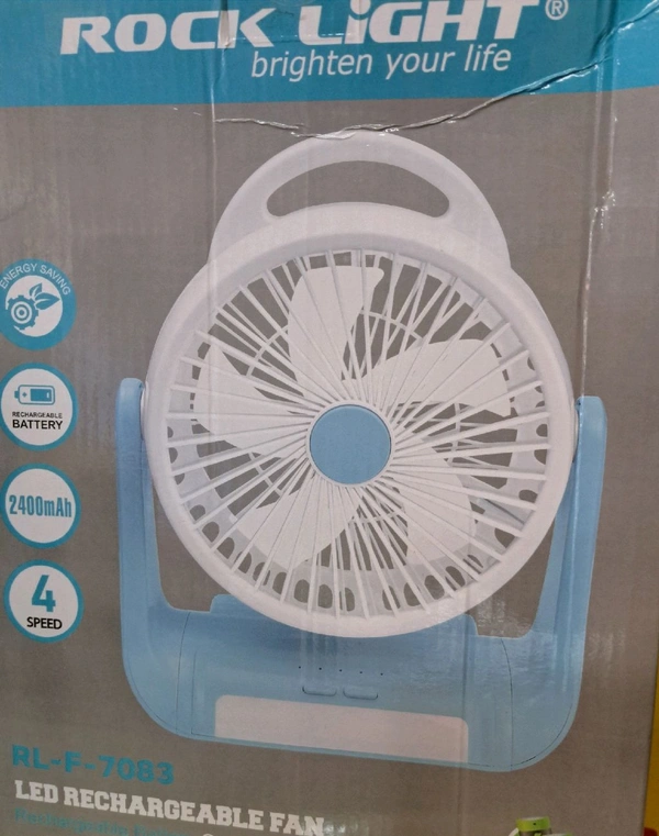 Rock Light, LED Rechargeable Fan RL-F-7083