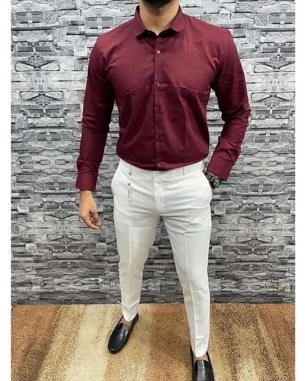 Formal Plain Shirt Pant Combo – Timeless Style And Comfort - M-38, 28