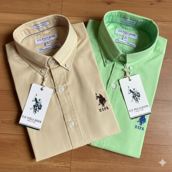 Combo of 2 Premium Cotton Formal Shirts – Beige & Lime Green|Regular Fit - M-38