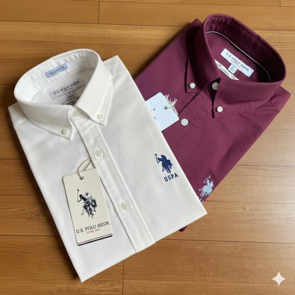 Combo of 2 Premium Cotton Formal Shirts – Wine & White |Regular Fit - M-38