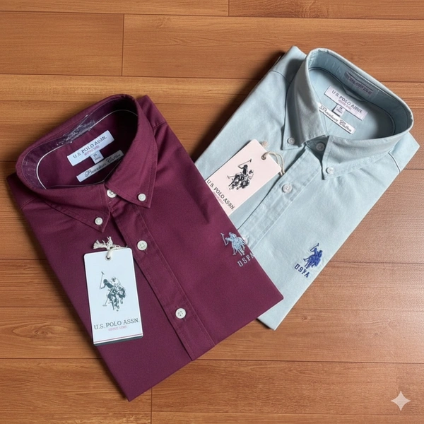 Combo of 2 Premium Cotton Formal Shirts – Sky Light Blue & Wine |Regular Fit - XL-42