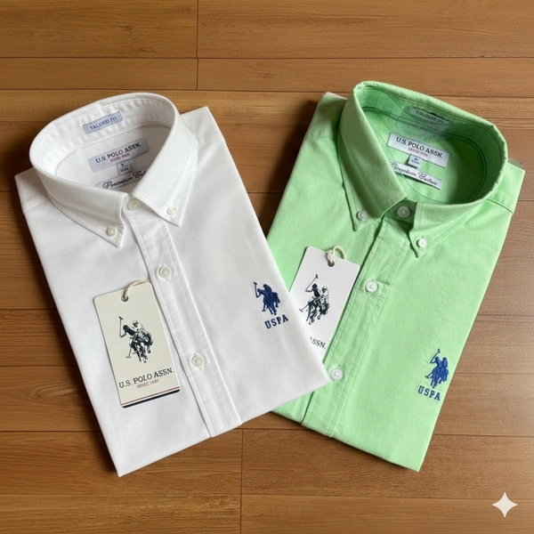 Combo of 2 Premium Cotton Formal Shirts – Lime Green & White |Regular Fit - L-40