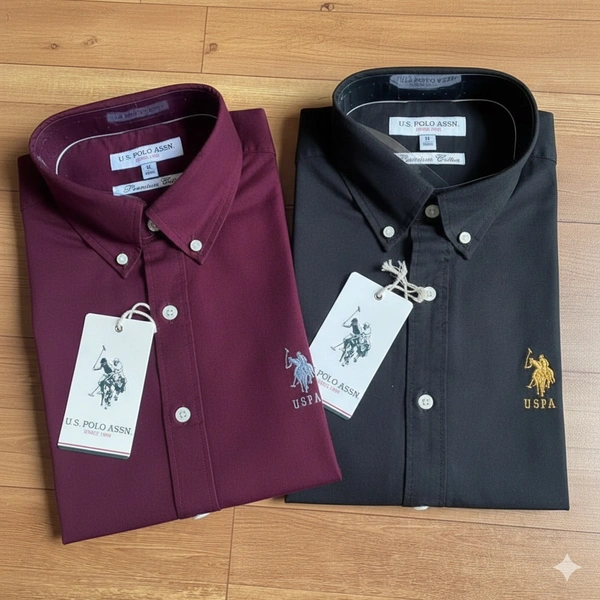 Combo of 2 Premium Cotton Formal Shirts – Black & Wine |Regular Fit - XL-42