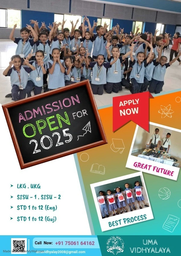 Admition for Class LKG to 12th (Arts, Commerce)