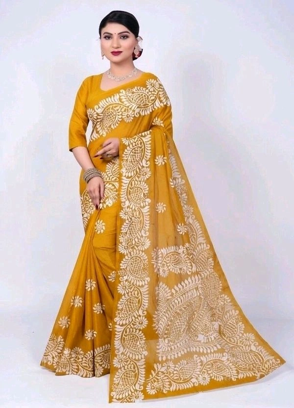 Buy 1 Get 1 Free – Premium Printed Saree Combo with Blouse Piece | Mustard Yellow & Teal Blue Saree - 5.5 miter, Eastern Blue