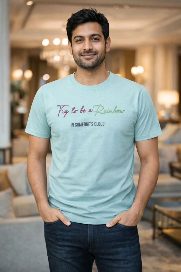 Men’s Printed Cotton T-Shirt | Soft & Comfortable Fabric | Sea Green Colour | Size M | Regular Fit Casual Wear