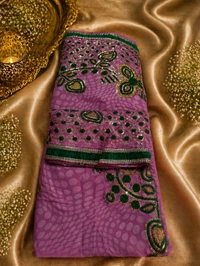 Buy 1 Get 1 Free Designer Saree for Women | Lavender Pink & Olive Green Sequence Work Saree Combo - Cannon Pink