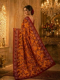 Buy 1 Get 1 Free Printed Saree for Women | Pink Blue & Mustard Maroon Saree Combo