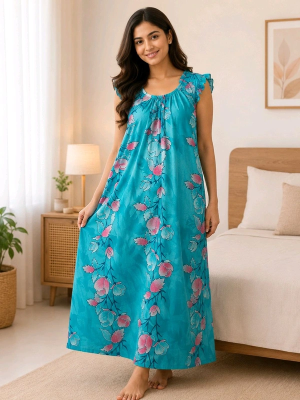 Women’s Pelorous Pure Cotton Nighty | Free Size Soft & Comfortable Daily Wear - Pelorous