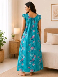 Women’s Pelorous Pure Cotton Nighty | Free Size Soft & Comfortable Daily Wear - Pelorous