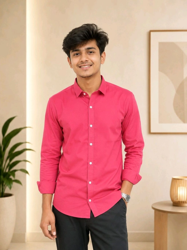 Premium Pure Cotton Full Sleeve Men’s Shirt – Shiraz Colour | Size L - Shiraz
