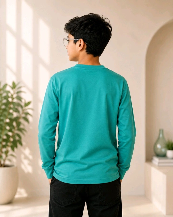 Boys' Java Color Cotton Full Sleeve T-Shirt – Size 32 - Java