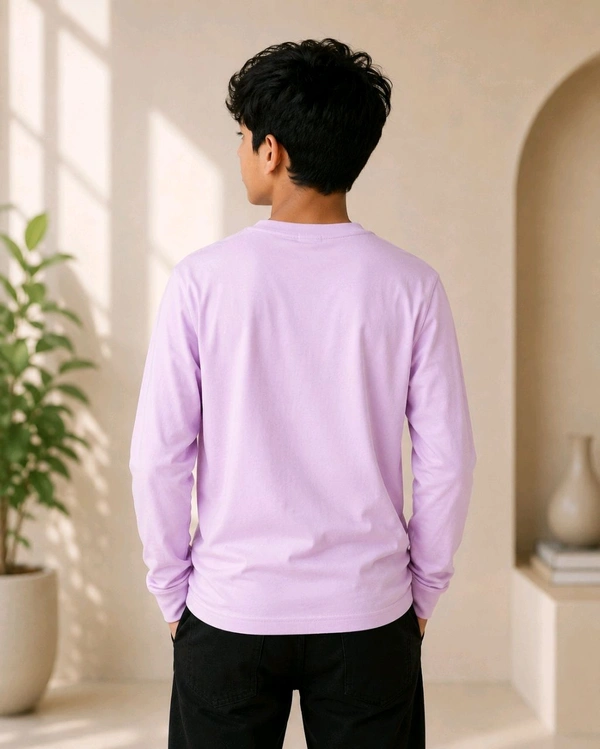 Boys' Lavender Rose Cotton Full Sleeve T-Shirt – Size 34 - Lavender Rose