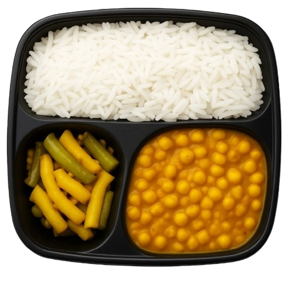 Ghuguni, Bhaji, Rice Meal