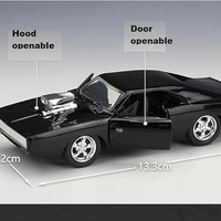 3D Car Frame Wall Art, Charger Wooden Display Frame with Removable Die-cast Cars, LED Lights, Pull-Back Action & Opening Doors –Car Lovers, Kids