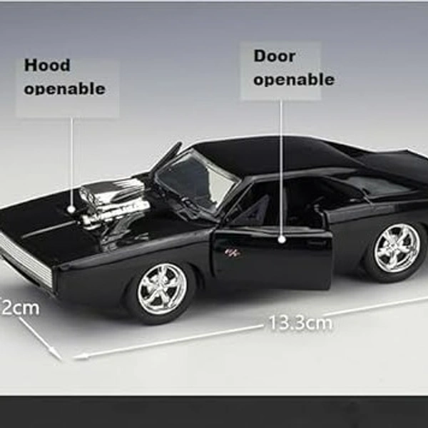 3D Car Frame Wall Art, Charger Wooden Display Frame with Removable Die-cast Cars, LED Lights, Pull-Back Action & Opening Doors –Car Lovers, Kids