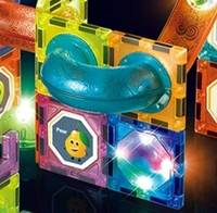 Light Magnetic Tiles- Building Blocks for Kids 3D STEAM Educational Toys, Magnetic Marble Run/Toys for Kids Age 3 +Year Old Boys Girls Creative Gift (49 Pcs Magnetic Tiles)