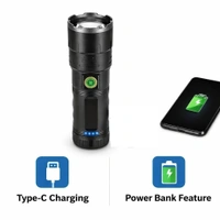 Rechargeable High Power LED Torch Light | Super Bright Zoom Flashlight with 18650 Battery, 4 Modes, USB Charging