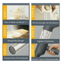 Automatic Noodle Maker with 5 Moulds | Cordless Type-C Idiyappam & Pasta Maker | Portable Handheld Noodle Press (Only White Color Available)