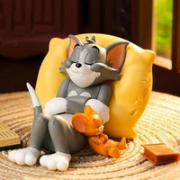 Cartoon Character Dashboard Toy Cute T&J Sleeping Figurine in PVC Build | Fun Car Interior Showpiece or Tabletop Gift for Kids, Friends & Office | car Accessories (T&J Sleeping B)