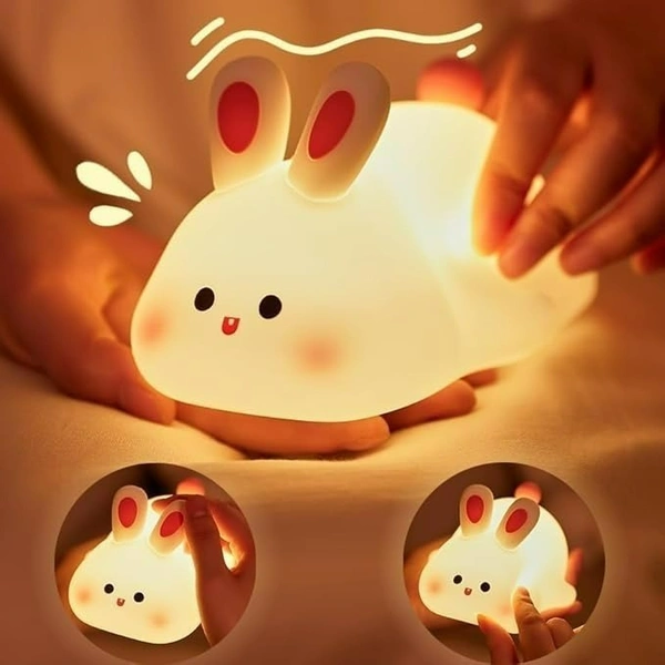 Cute Rabbit Silicone Night Lamp – Rechargeable LED Kids Bedside Light