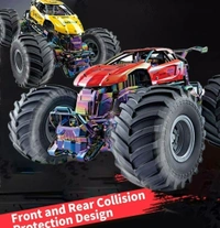 High-Speed RC Monster Truck, 2.4GHz Remote Control Car with Metal Body, All-Terrain Tires, Drift Capability, Rechargeable Off-Road Racing Vehicle for Kids & Adults - Yellow