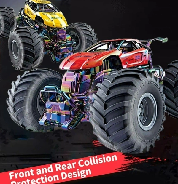 High-Speed RC Monster Truck, 2.4GHz Remote Control Car with Metal Body, All-Terrain Tires, Drift Capability, Rechargeable Off-Road Racing Vehicle for Kids & Adults - Yellow