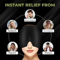 Migraine Relief Cap for Headache & Migraine Pain | Hot & Cold Therapy Cooling Gel Mask | Sinus, Stress, Tension Relief Head Wrap | Reusable Ice Pack Cap for Men & Women