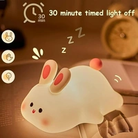 Cute Rabbit Silicone Night Lamp – Rechargeable LED Kids Bedside Light