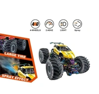High-Speed RC Monster Truck, 2.4GHz Remote Control Car with Metal Body, All-Terrain Tires, Drift Capability, Rechargeable Off-Road Racing Vehicle for Kids & Adults - Yellow
