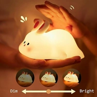 Cute Rabbit Silicone Night Lamp – Rechargeable LED Kids Bedside Light