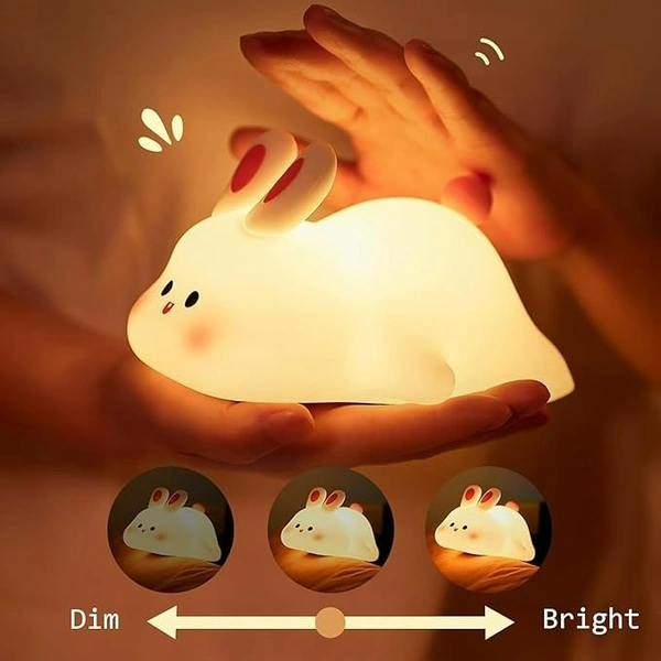 Cute Rabbit Silicone Night Lamp – Rechargeable LED Kids Bedside Light
