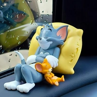 Cartoon Character Dashboard Toy Cute T&J Sleeping Figurine in PVC Build | Fun Car Interior Showpiece or Tabletop Gift for Kids, Friends & Office | car Accessories (T&J Sleeping B)