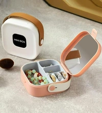 Mini Jewellery Storage Box with Mirror – Portable Travel Organizer (Random Colour)