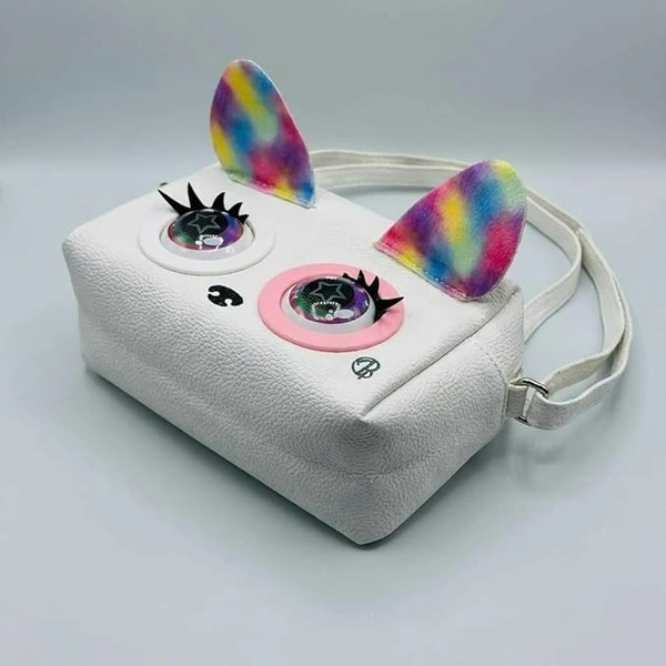 Little Winking Elf Interactive Pet Purse – Animated Eyes & Sounds Crossbody Handbag for Girls - White