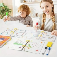 64 Pages Magical Tracing Workbook Set, Hand Writing Pen Control Training Book for Learning to Write The Alphabets & Numbers, Preschool Educational Reusable Learning Book for Kids