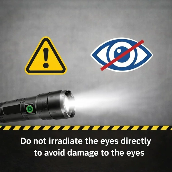 Rechargeable High Power LED Torch Light | Super Bright Zoom Flashlight with 18650 Battery, 4 Modes, USB Charging