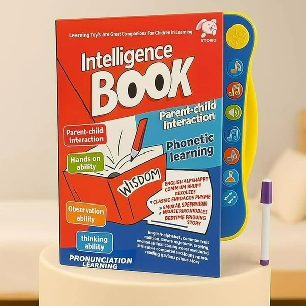 Intelligence Book Sound Book for Children, English Letters & Words Learning Book, Fun Educational Toys